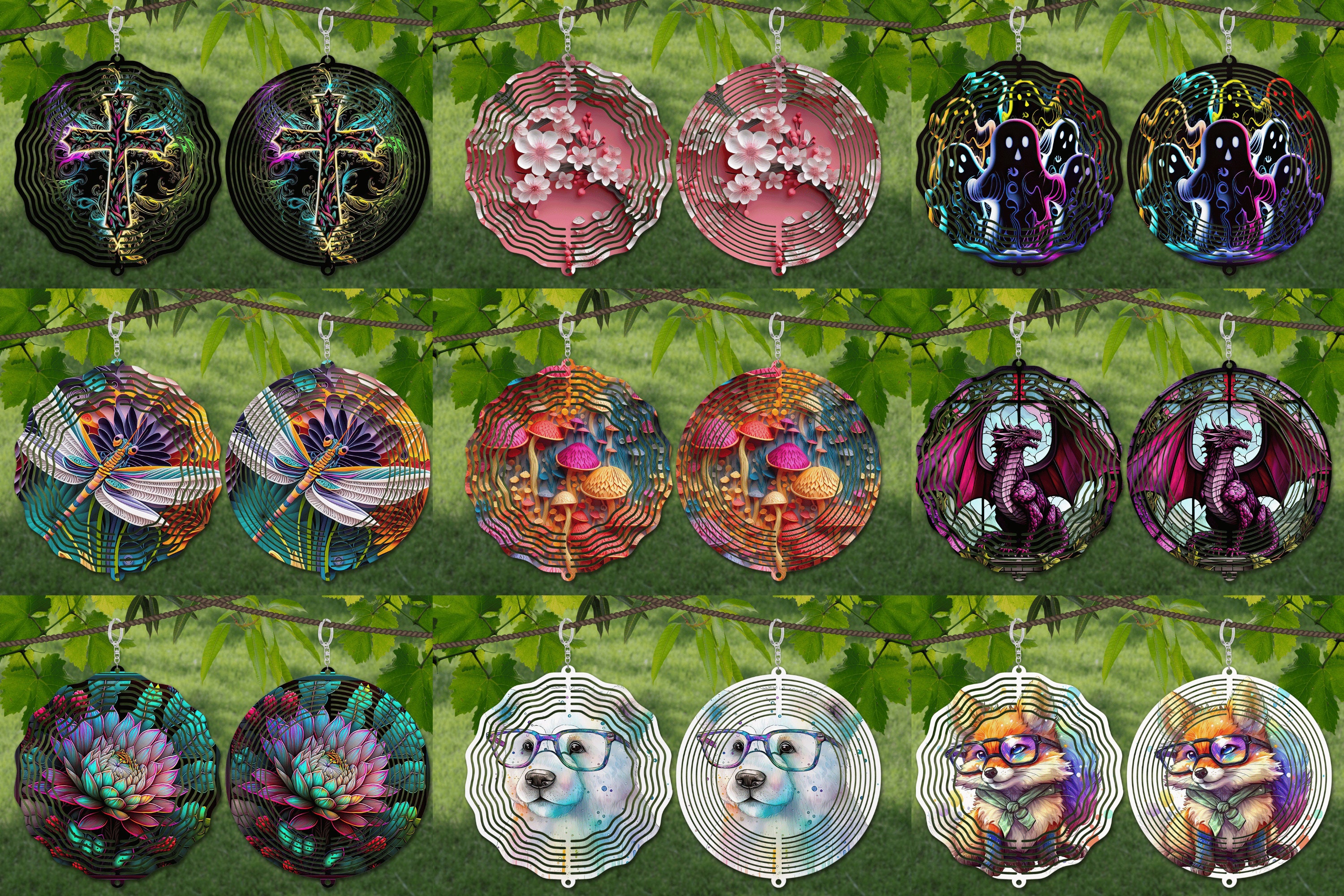 800+ Wind Spinner Mega Bundle Stained Glass Sublimation Design Template ...