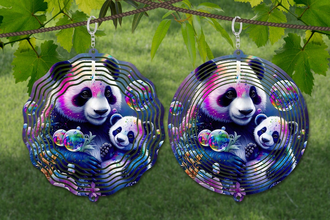 Panda Wind Spinner Watercolor Sublimation Design Template, Wind Spinner ...