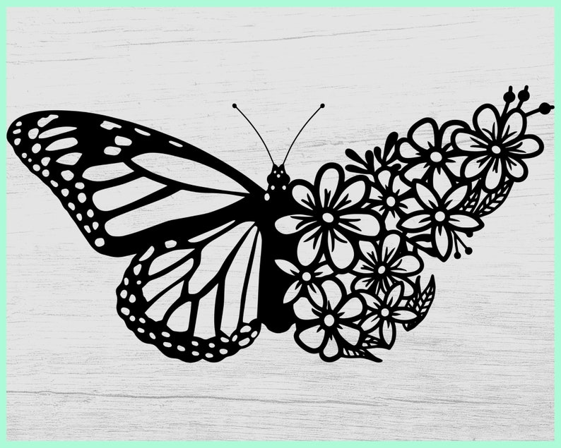 Download Butterfly svg Flower svg Floral Butterfly svg Layered | Etsy