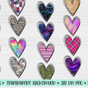 200 Heart Sublimation PNG, Love heart png, Leopard Heart png, Plaid Heart png, Valentines Day Sublimation, Heart Sublimation Designs