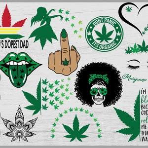 Weed SVG Bundle, fata dell'erba in formato SVG, erbaccia afro cranio in formato SVG, labbra di cannibis in formato SVG, vassoio di rotolamento in formato SVG, erbaccia mamma vita in formato SVG, cannabis in formato SVG, droga in formato SVG