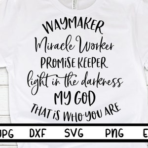 Waymaker SVG, Miracle Worker, Instant Download, Vinyl cut, Cut File for Cricut, Silhouette, Tumbler decal, Christian, Cross, Scripture svg