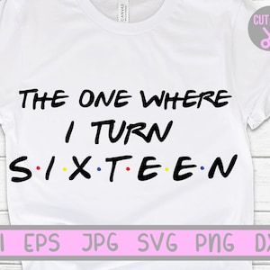 Zestien SVG, degene waar ik 16 SVG word, verjaardag SVG, Tumbler sticker SVG, cameo