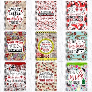 True Crime Notebook Horror Sublimation Design, Crime Scene Journal Cover Note Book, Adult Diary Note Book, Junk Journal Cover