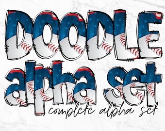 Baseball Alphabet Letters PNG Bundle, Alphabet Clipart, Baseball Hand Drawn Doodle, Sublimation Alpha Set Designs PNG