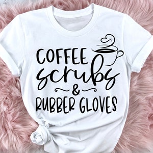 Nurse SVG Bundle Coffee Scrubs and Rubber Gloves Straight - Etsy