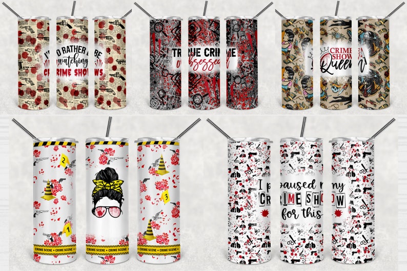 30 True Crime 20oz Tumbler Designs, 20oz Tumbler True Crime Sublimation Designs Bundle, 20oz Straight Murder Show Tumbler sublimation, image 3