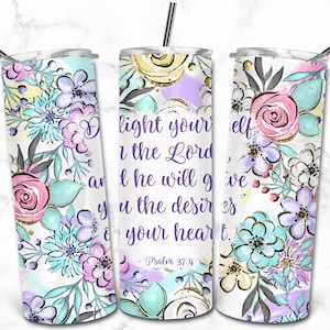 Bibel-Vers-Inspirational Zitat 20 Unze Skinny Tumbler Sublimation Design, Jesus Glaube Christian Bibel Zitat Religiöser Motivationsbecher