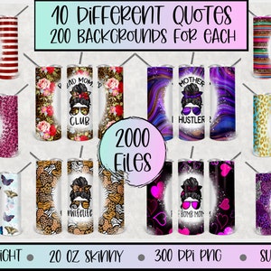 Pacote de designs de sublimação de copo de pão bagunçado e branqueado magro de 20 onças, sublimação de copo magro reto de 20 onças, arquivos de sublimação de pão bagunçado