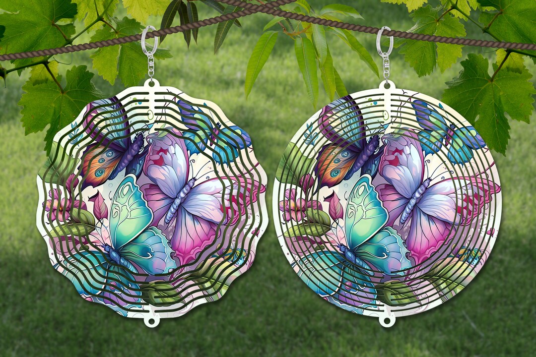 Butterfly Wind Sim Butterfly Wind Spinner Watercolor Sublimation Design Template, Wind ...
