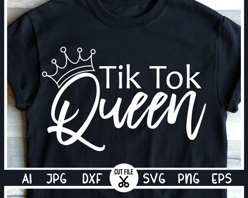 Download Tik Tok Queen svg Tiktok Queen svg Tik Tok svg Both Black ...