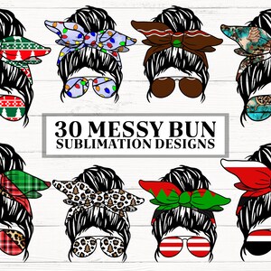 Christmas Messy Bun Sublimation Bundle, Mama Leben png, Weihnachten Momlife Clipart, Momlife Weihnachten, Weihnachten Sublimation Designs