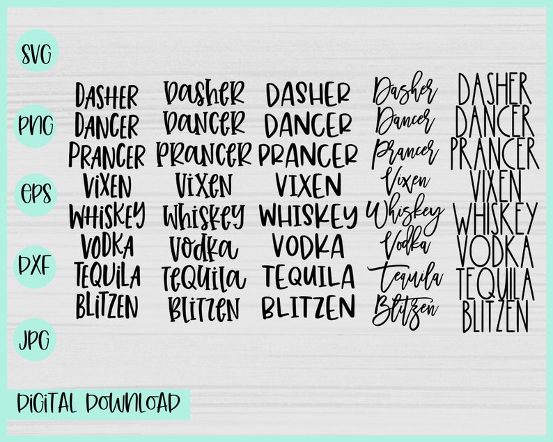 Download Reindeer Alcohol svg bundle Reindeer Funny names svg | Etsy