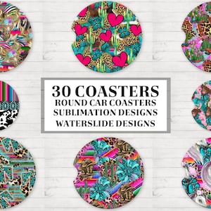 Car Coaster Sublimation Bundle, Car Coaster Designs, Sublimation Designs, Coaster Designs, Car Coaster Sublimation designs