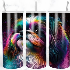 Shih Tzu 20oz Skinny Tumbler Sublimation Design Templates, Dog Digital ...