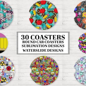 Car Coaster Sublimation Bundle, Car Coaster Designs, Sublimation Designs, Coaster Designs, Car Coaster Sublimation designs