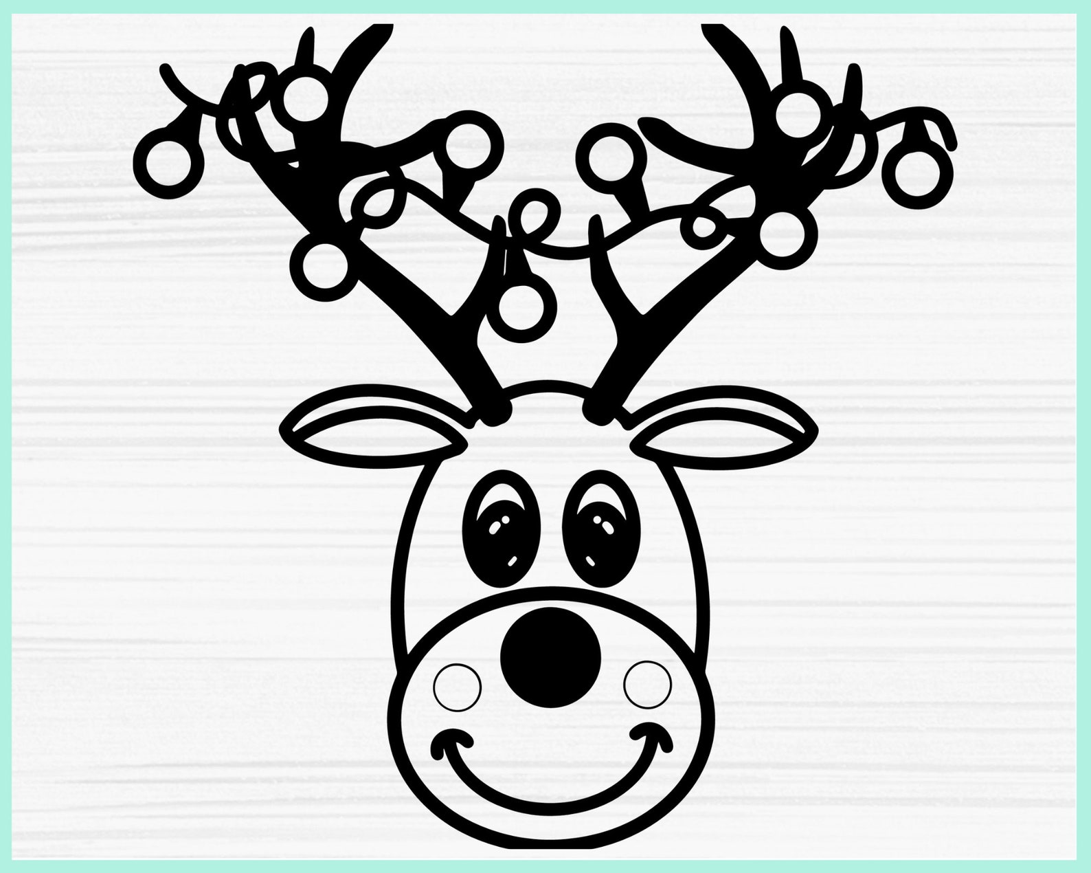 Reindeer SVG Reindeer Head with lights Svg Christmas Lights Etsy