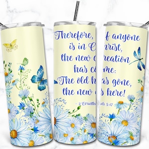Bibel Vers Inspirational Zitat 20 Unzen Skinny Tumbler Sublimation Design, Jesus Faith Christian Bibel Zitat Religious Motivational Tumbler