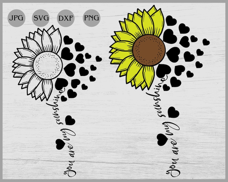 Download You are my sunshine svg Sunflower Svg half sunflower ...