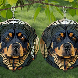 ロットワイラー ウィンド スピナー昇華、犬用ウィンド スピナー SVG、10 インチ ラウンド ドア ハンガー、コースター デザイン、サンキャッチャー、リース サイン PNG
