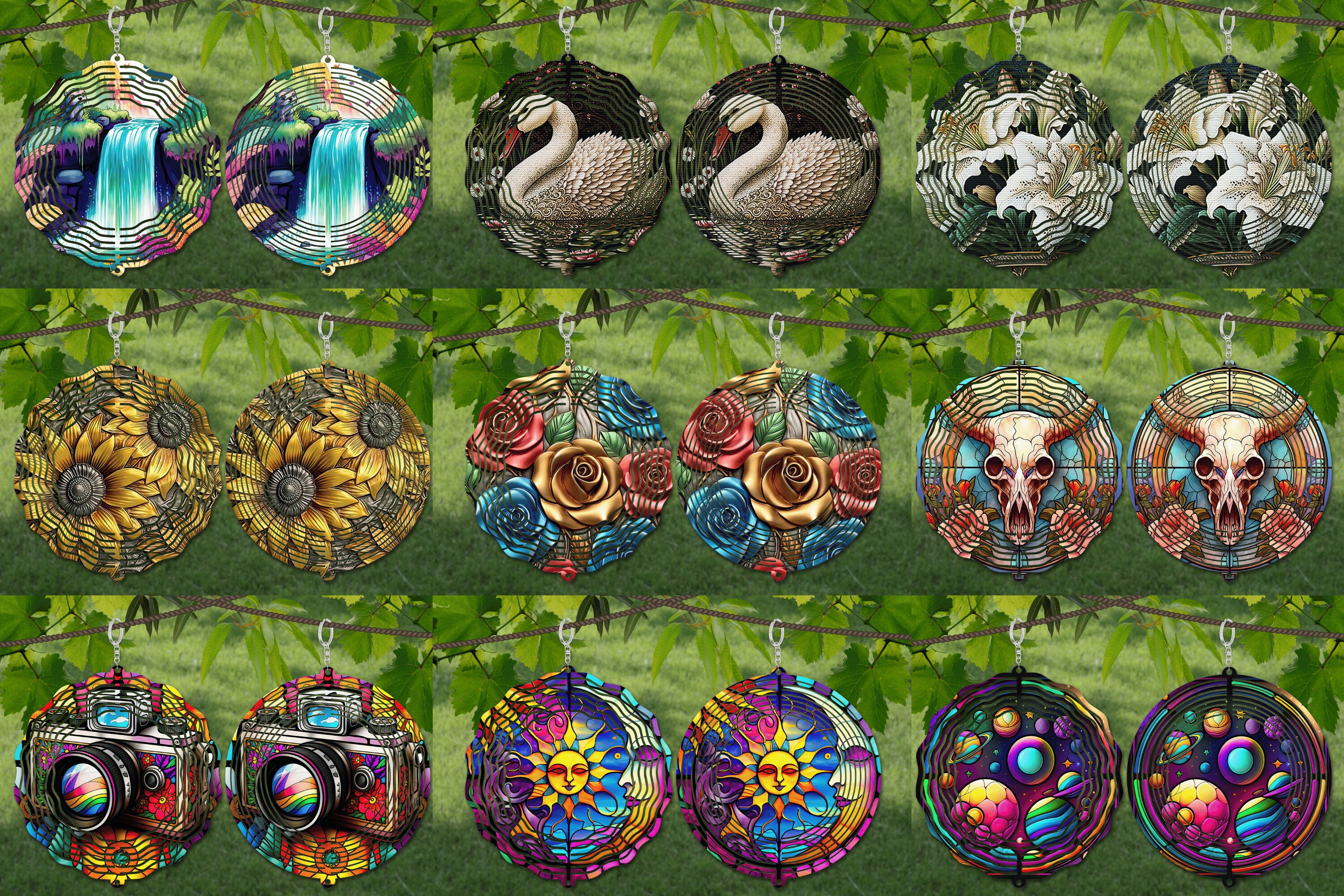 800+ Wind Spinner Mega Bundle Stained Glass Sublimation Design Template ...