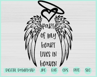 Part of my heart lives in heaven svg, Memorial ornament svg, In memory of ornament, Remembrance ornament, Loved one ornament svg,Lantern svg