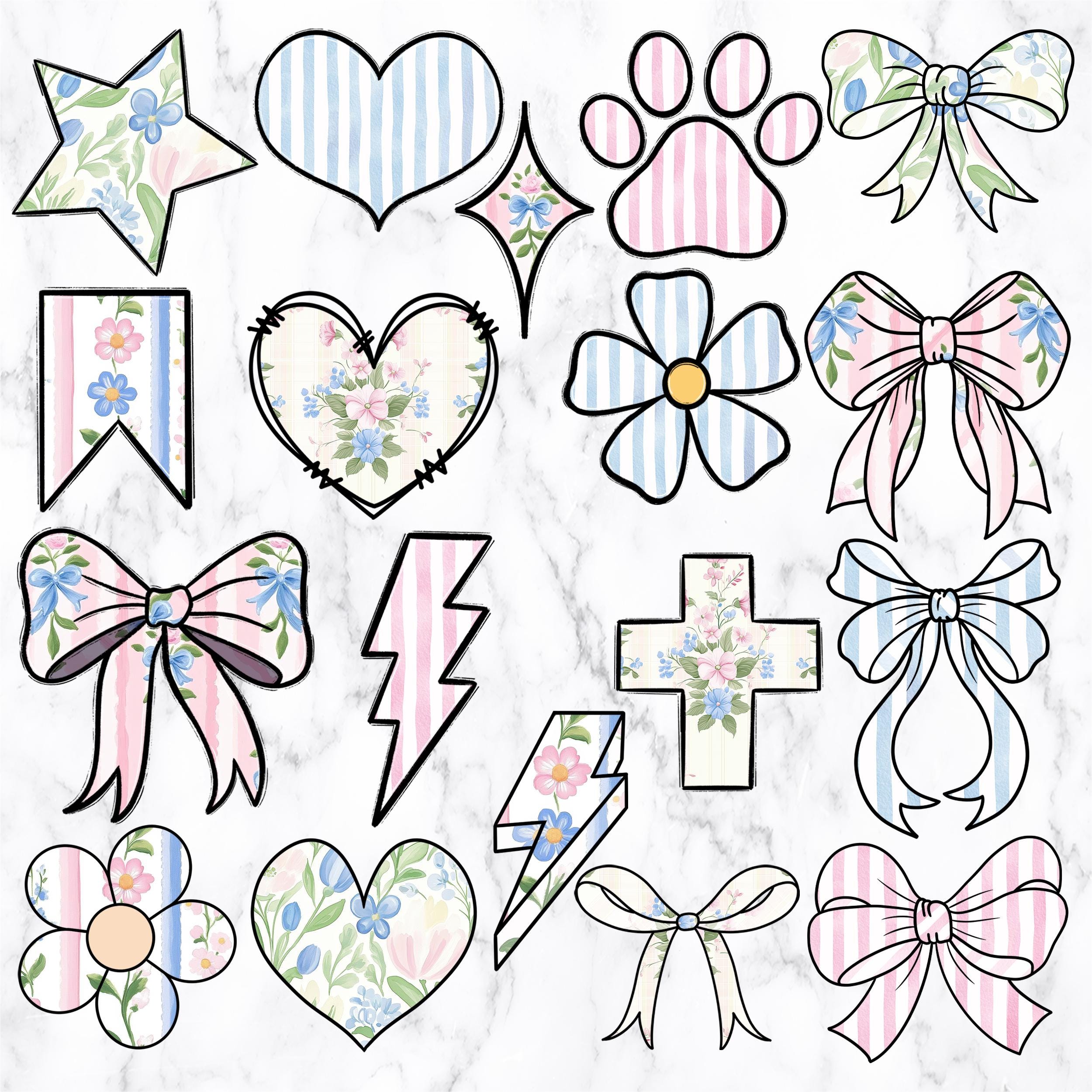 Grandmillenial Floral Letters Alphabet Alphabet Clipart Printable ...