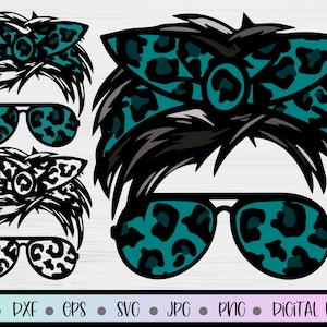 Luipaard print Pixie moeder SVG, Pixie haar SVG, moeder leven SVG, Momlife Pixie haar SVG, Teal SVG, bestanden voor Cricut en silhouet