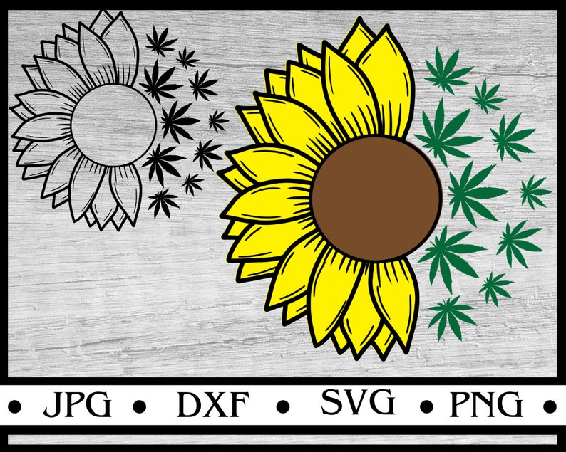 Marijuana sunflower svg weed sunflower svg cannabis | Etsy