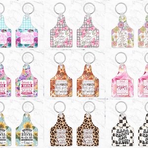 Koe tag sublimatie bundel, moeder sleutelhanger sublimeren, moeder koetag ontwerpen, mama auto fob png, sleutelhanger citaten voor Moederdag,
