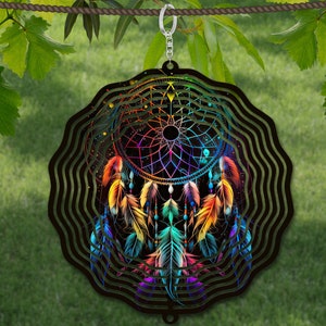 Modello di progettazione per sublimazione Dream Catcher Wind Spinner, Neon Wind Spinner SVG, Sublimazione rotonda da 10 pollici, Spinner appesi rotondi png