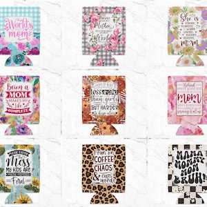 Kan houder sublimatie ontwerp, moeder moeder kan koeler bundel, bloemen mama kan koeler sublimatie, bloem stompe houders, neopreen blikje houder