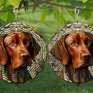 Vizslas Wind Spinner Sublimation, Hund Wind Spinner SVG, 10 Zoll runde Tür Aufhänger, Untersetzer Design, Suncatcher, Kranz Zeichen PNG