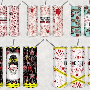 30 True Crime 20oz Tumbler Designs, 20oz Tumbler True Crime Sublimation Designs Bundle, 20oz Straight Murder Show Tumbler sublimation, image 4