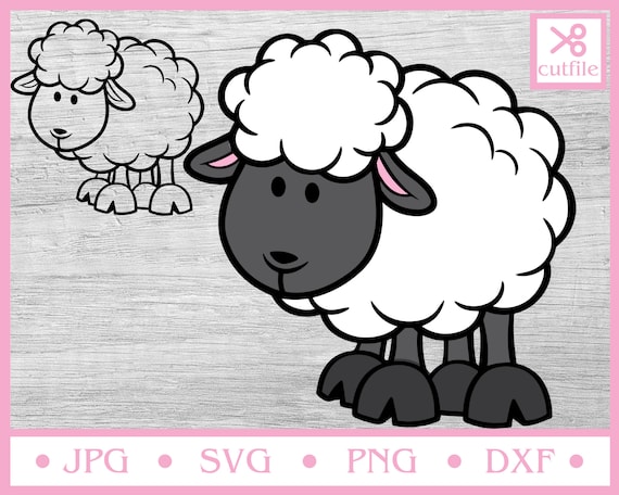 Sheep SVG, Lamb Clipart, svg files and outline svg, Sheep line art, Lamb Sublimation designs, tumbler decal sv files, Silhouette cameo