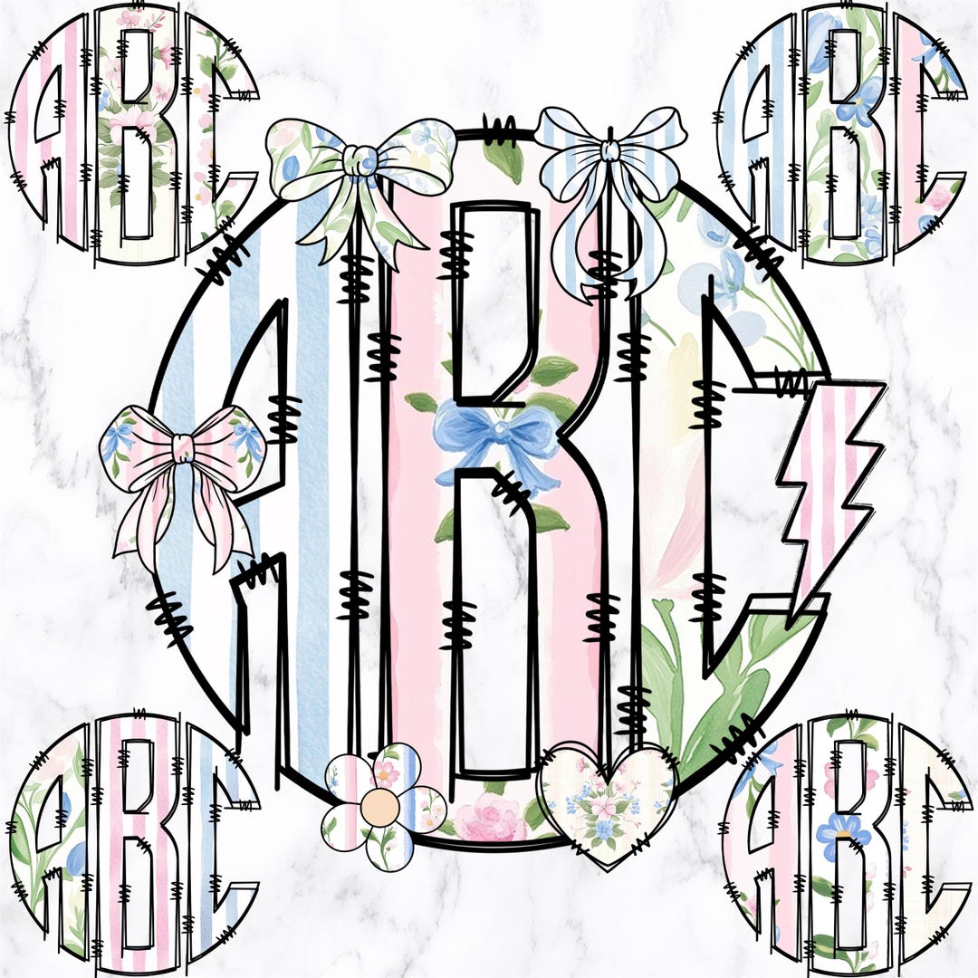 Grandmillenial Floral Letters Alphabet Alphabet Clipart Printable ...