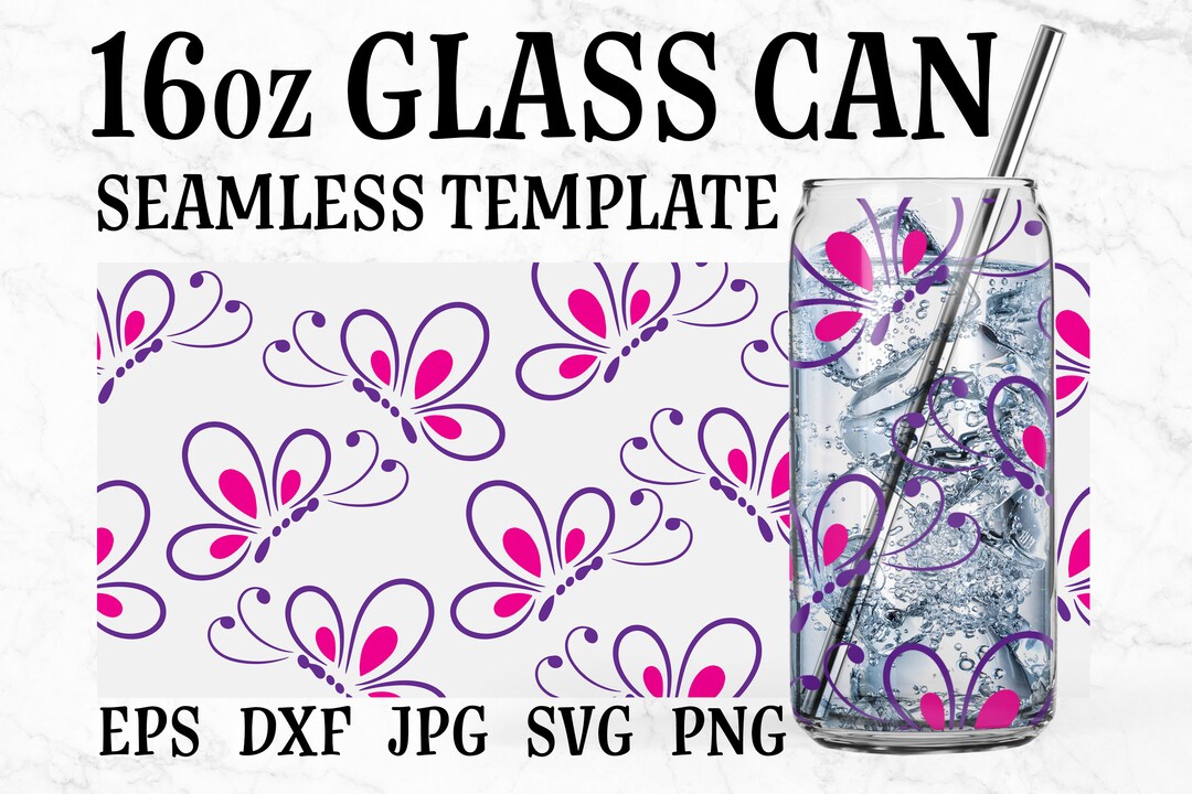 Butterfly Beer Can Glass SVG, Libbey Glass Svg, Svg Tumbler Wrap ...