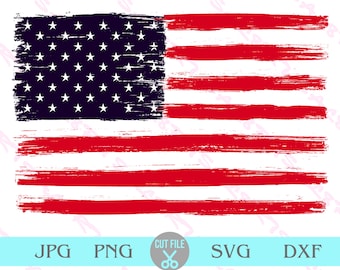 Distressed American Flag svg, USA flag svg, Grunge flag svg, Patriotic American Flag Sublimation Designs, tumbler decal sv, Silhouette Cameo