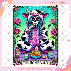 De huisgenoot grappige tarotkaart png, sarcastische vloekende skeletschedel, snarky heksende tarot, trendy sublimatie png, humor voor volwassenen, sarcasme png