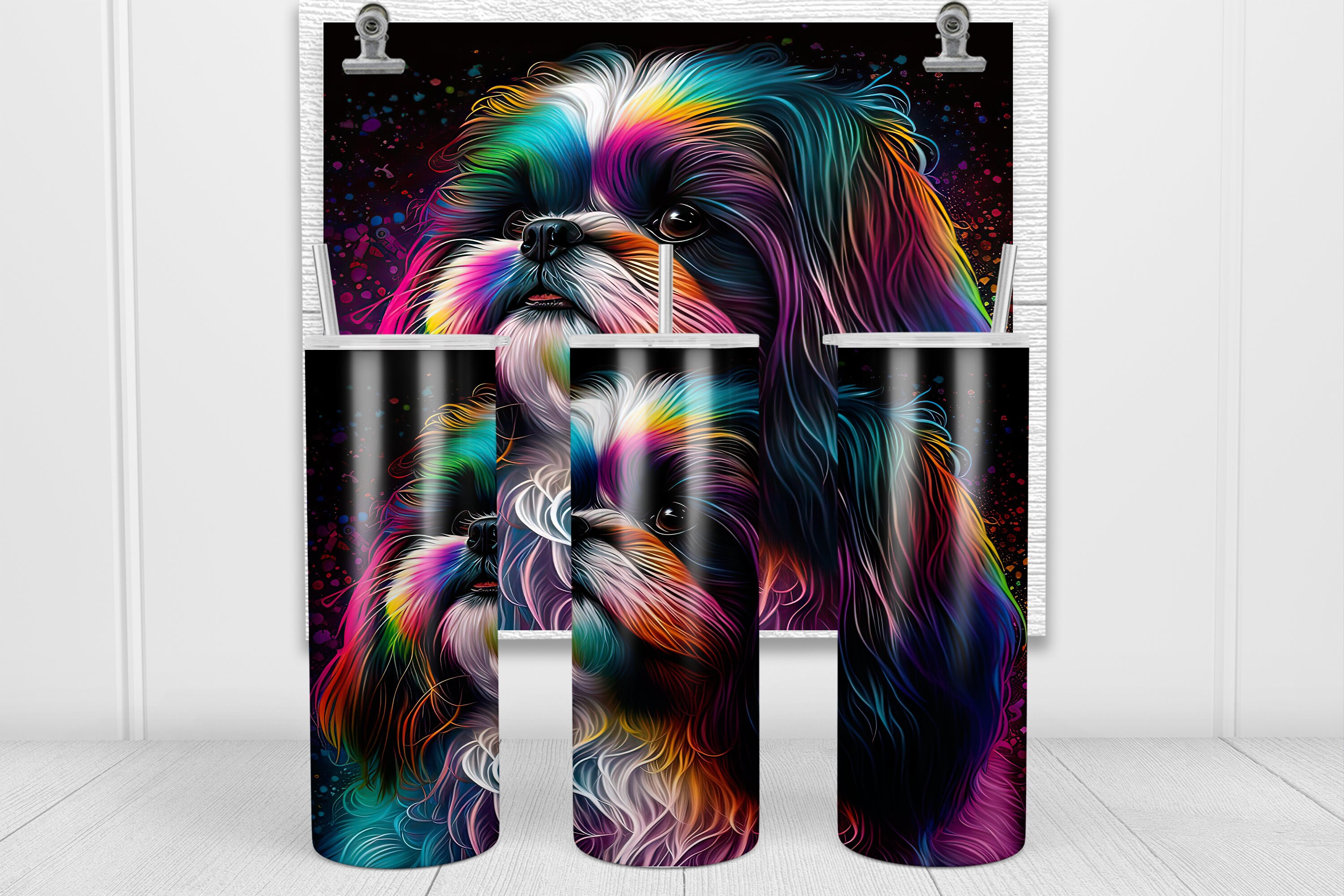 Shih Tzu 20oz Skinny Tumbler Sublimation Design Templates Dog - Etsy