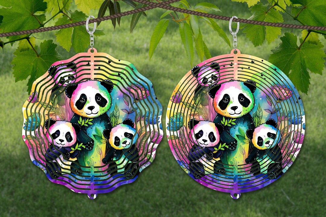 Panda Wind Spinner Watercolor Sublimation Design Template, Wind Spinner ...