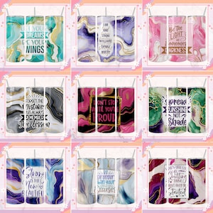 Gobelet skinny motivant pour sublimation, emballage inspirant pour les enfants 15 gram, emballage skinny affirmations quotidiennes pour sublimation