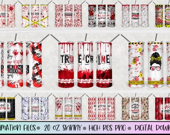 30 True Crime 20oz Tumbler Designs, 20oz Tumbler True Crime Sublimation Designs Bundle, 20oz Straight Murder Show Tumbler sublimation,