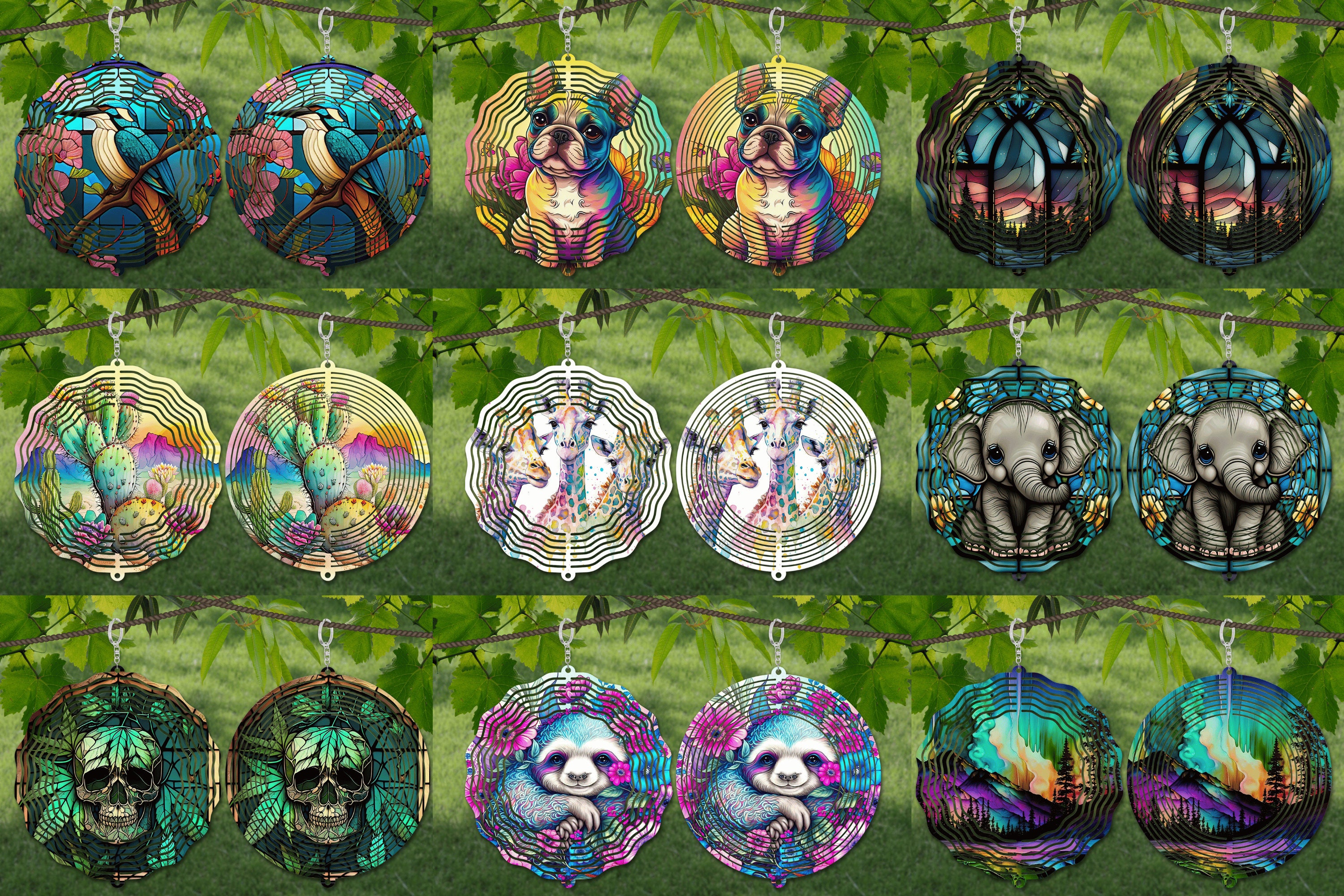 800+ Wind Spinner Mega Bundle Stained Glass Sublimation Design Template ...