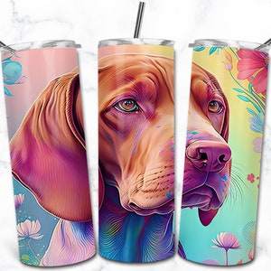 Vizslas 20 Unzen Skinny Tumbler Sublimation Design Vorlagen, Hund Digitaler Download, Welpen Tumbler Wrap PNG, Natur Tier Tumbler