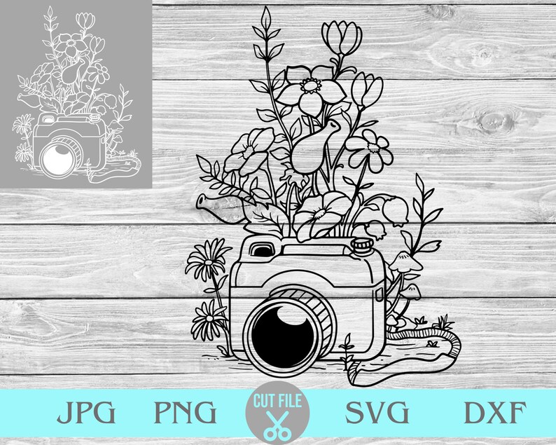 Download Camera Flowers svg Floral camera svg Photography svg file | Etsy