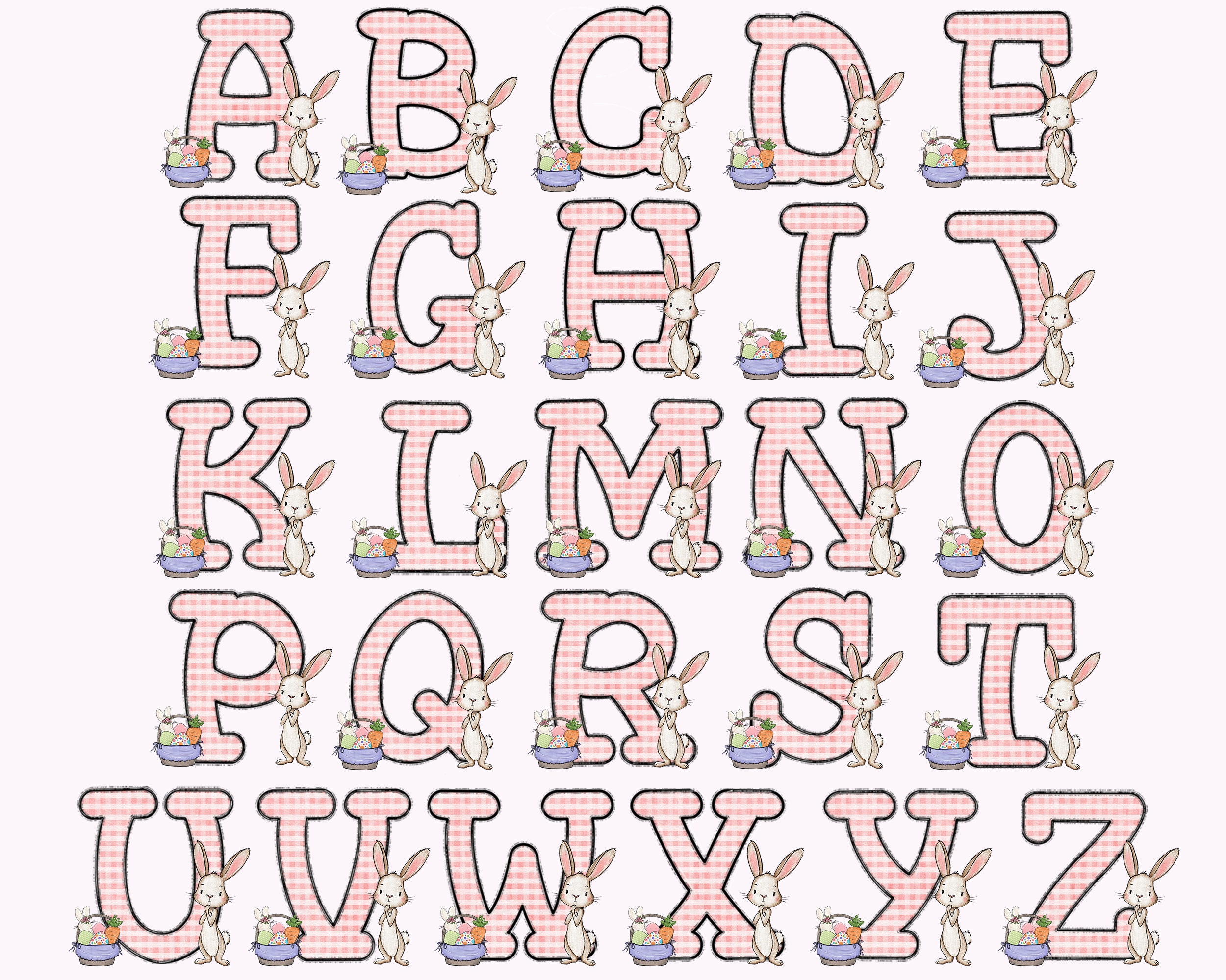 Letter Pattern Easter Decorative Easter Alphabet Letters PNG Bundle, Alphabet Clipart, Easter ...
