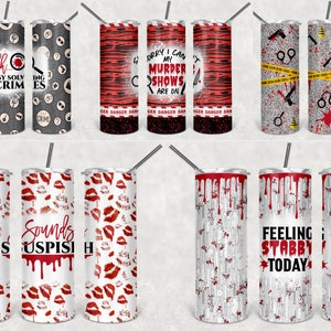 30 True Crime 20oz Tumbler Designs, 20oz Tumbler True Crime Sublimation Designs Bundle, 20oz Straight Murder Show Tumbler sublimation, image 2