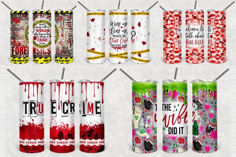 30 True Crime 20oz Tumbler Designs, 20oz Tumbler True Crime Sublimation Designs Bundle, 20oz Straight Murder Show Tumbler sublimation, image 7