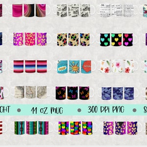 11 oz Mug Sublimation Designs Bundle, 11oz Plain Mug sublimation drive, 200 mug Sublimation files, Mug designs